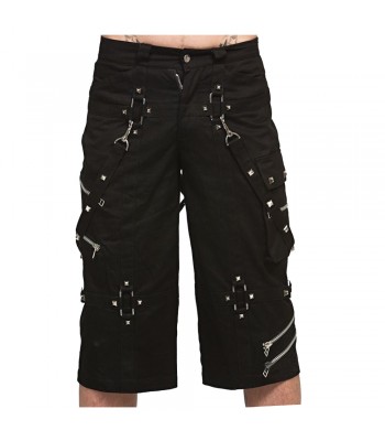 Gothic Metallic Shorts With Metal Decorations 